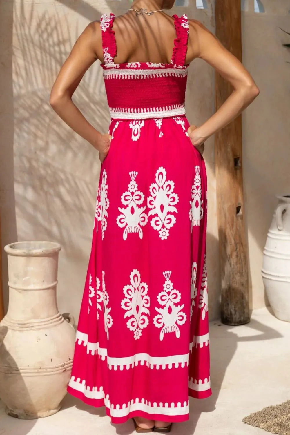 Printed Square Neck Cami Dress -
