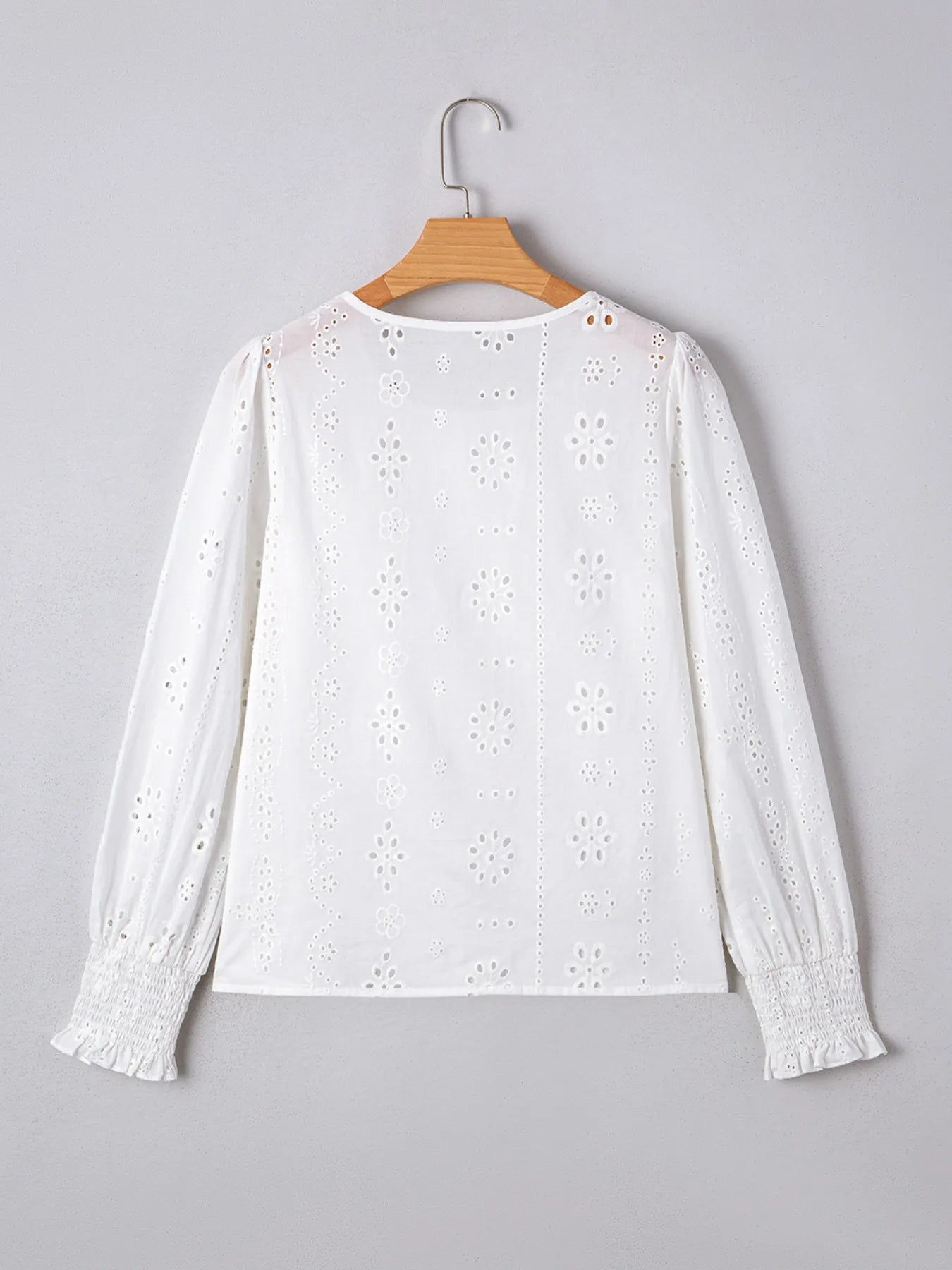 Eyelet Long Sleeve Blouse -