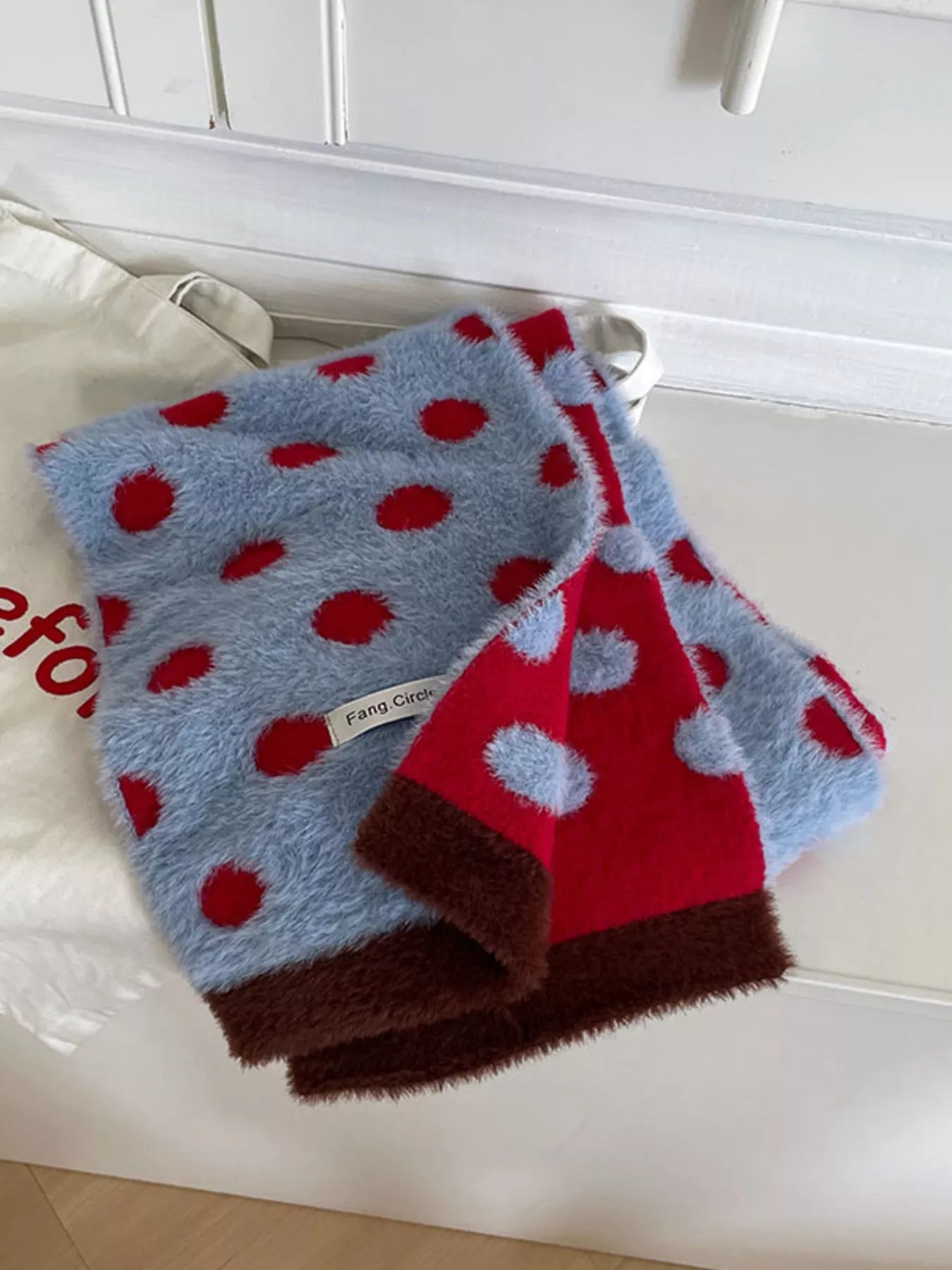 Fuzzy Polka Dot Scarf -