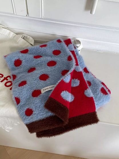 Fuzzy Polka Dot Scarf -