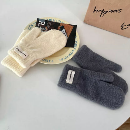 Warm Plush Knitted Mitten Gloves -