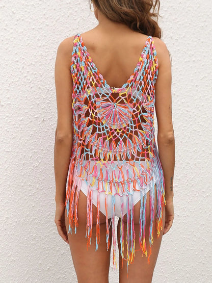 Crochet Fringe Beach Cover-Up -
