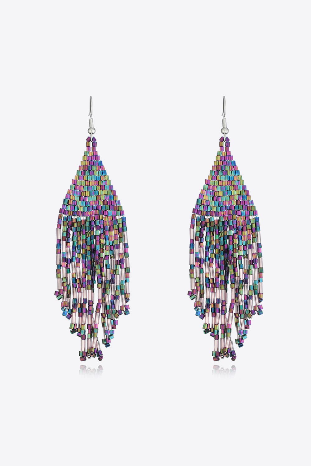Beaded Dangle Earrings - Multicolor One Size