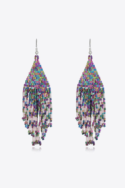 Beaded Dangle Earrings - Multicolor One Size