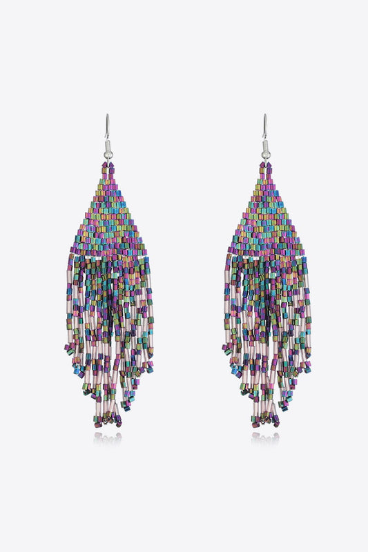 Beaded Dangle Earrings - Multicolor One Size