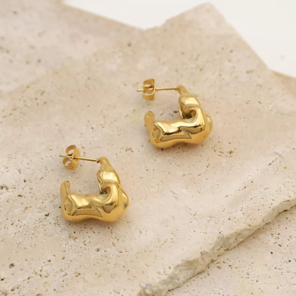 18K Gold-Plated Stud Earrings -