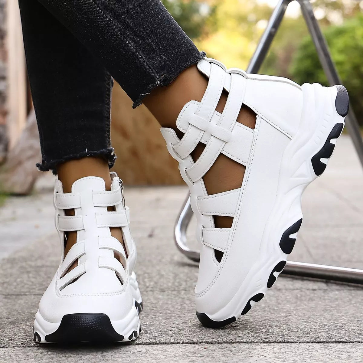 Cutout Platform Sneakers -