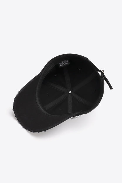 Graphic Distressed Adjustable Baseball Cap -