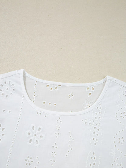 Eyelet Long Sleeve Blouse -