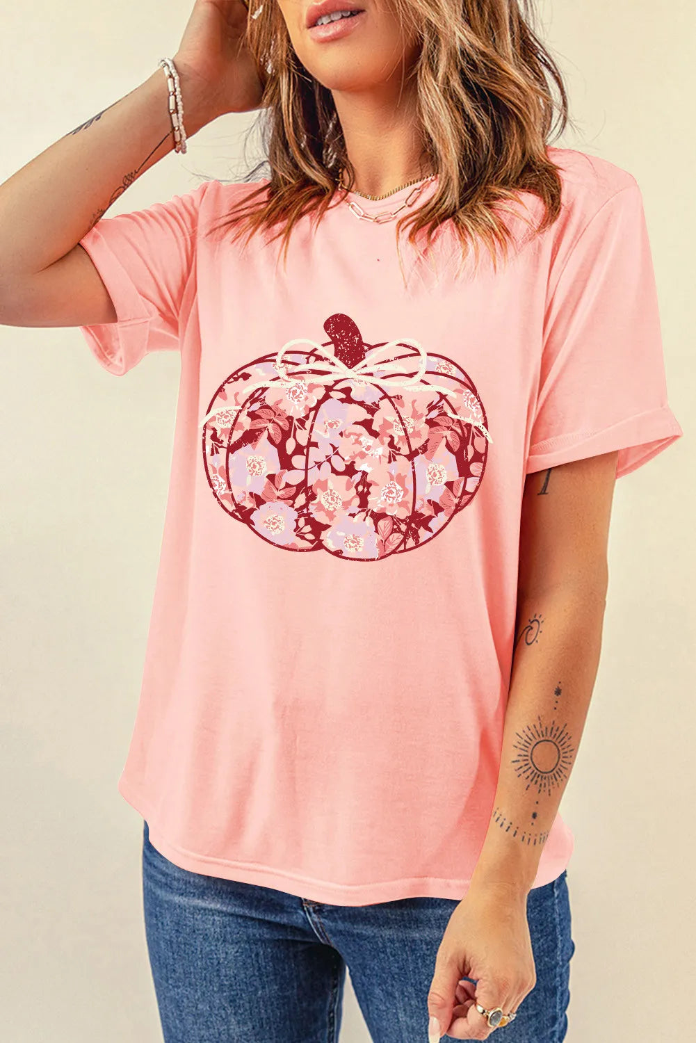 Pumpkin Graphic Long Sleeve T-Shirt -