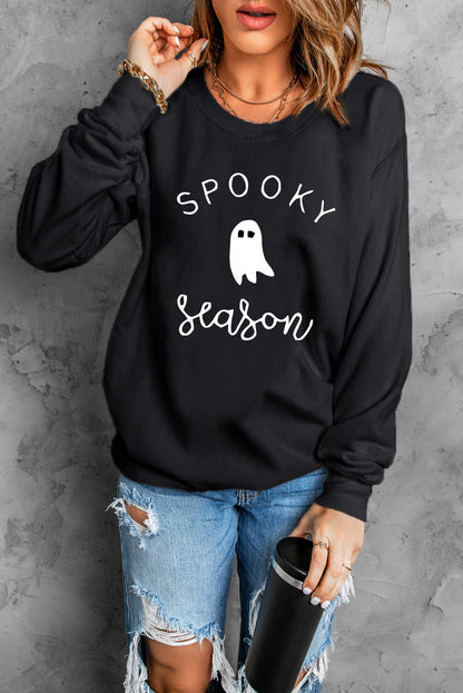 SPOOKY SEASON Graphic Sweatshirt - Black