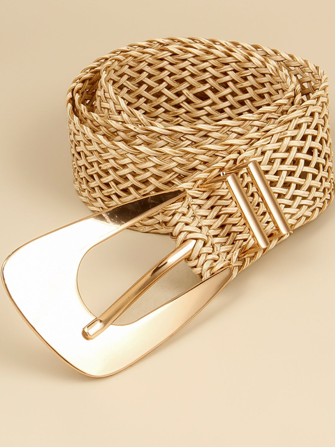 Irregular Buckle Braid Belt -