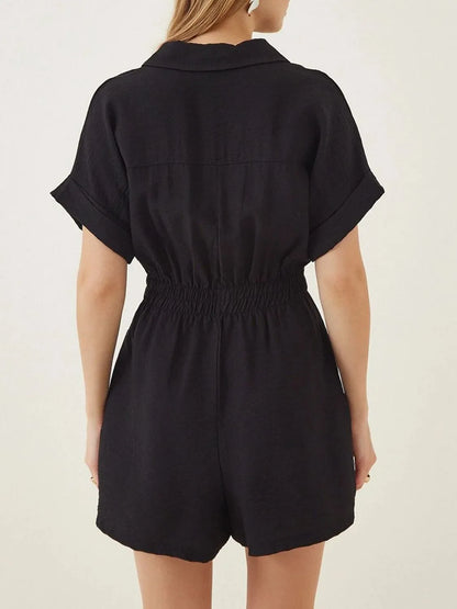 Johnny Collar Short Sleeve Romper -