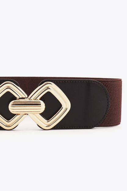 Geometric Buckle Elastic Wide Belt -