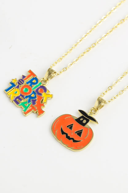 Two-Piece Halloween Theme Necklace Set - Style I One Size