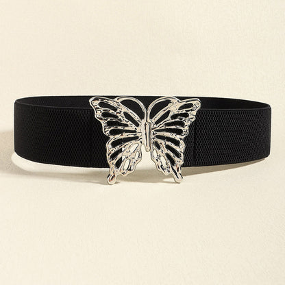 Butterfly Alloy Buckle Elastic Belt -
