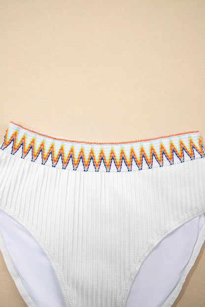 Textured Bikini High Waist Swimsuit Set -