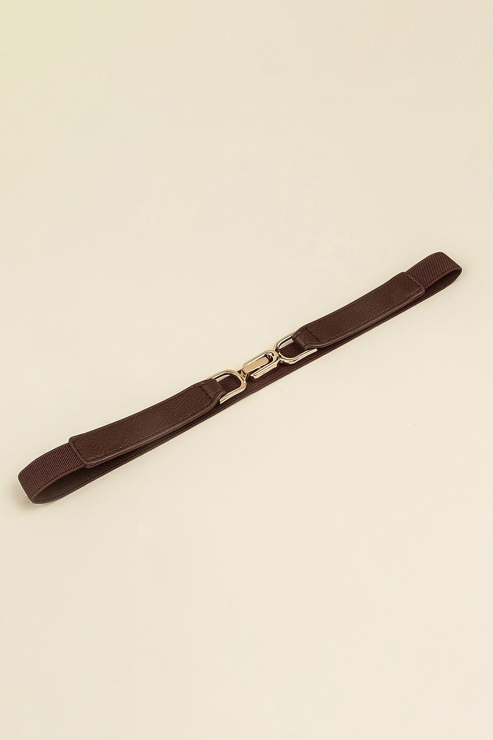 Alloy Buckle Elastic Belt - Mocha One Size