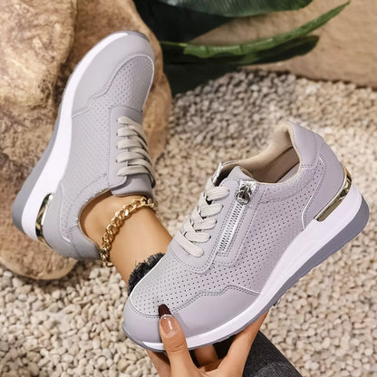 Lace Up Wedge Sneakers -