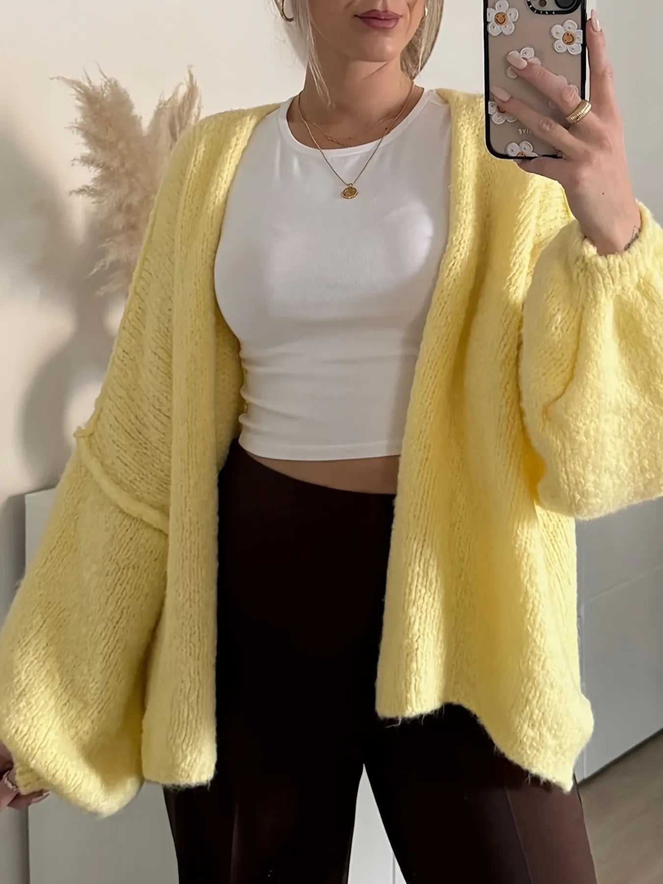Open Front Long Sleeve Cardigan -