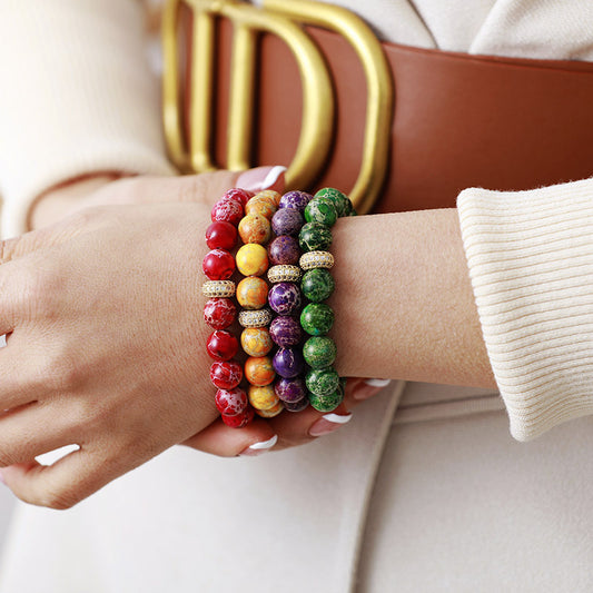 Natural Stone Beaded Bracelet -
