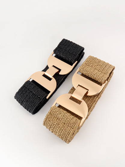 Alloy Buckle Elastic Belt -