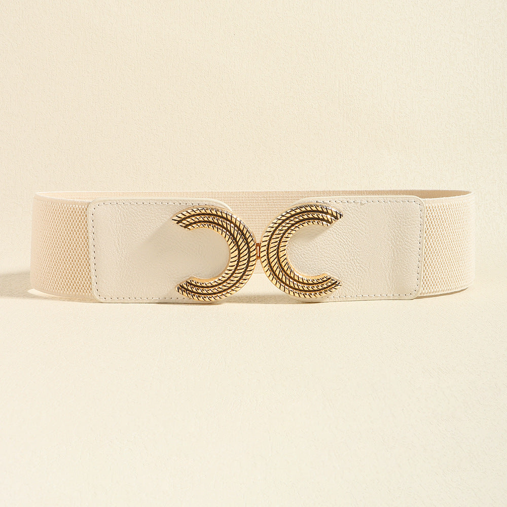 Double C Buckle Elastic Belt -