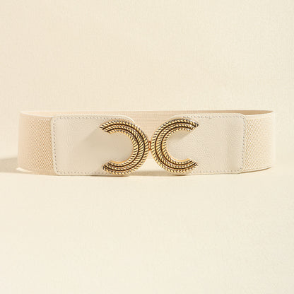 Double C Buckle Elastic Belt -