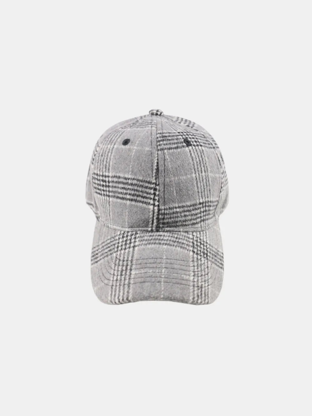 Plaid Cotton Baseball Cap -