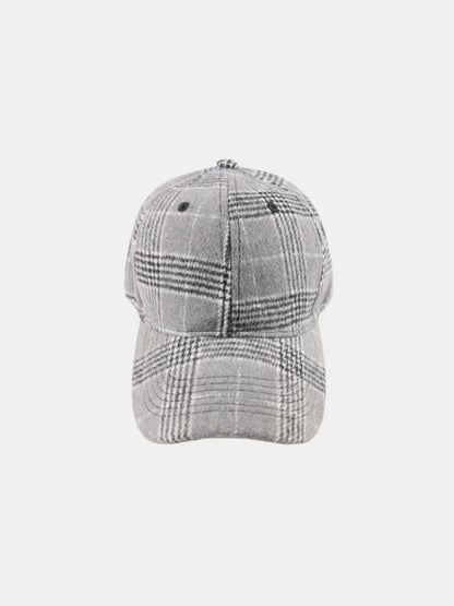 Plaid Cotton Baseball Cap -