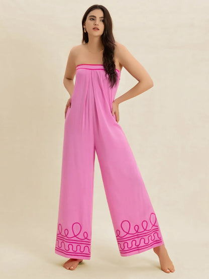 Wide Leg Tube Jumpsuit -
