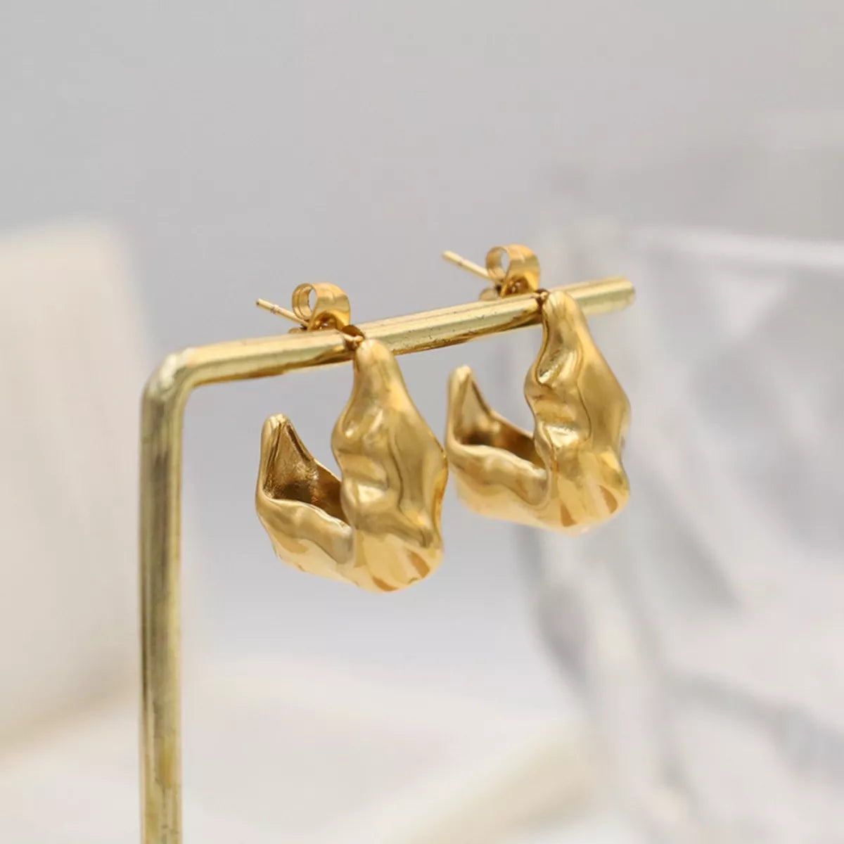 18K Gold-Plated Stud Earrings -