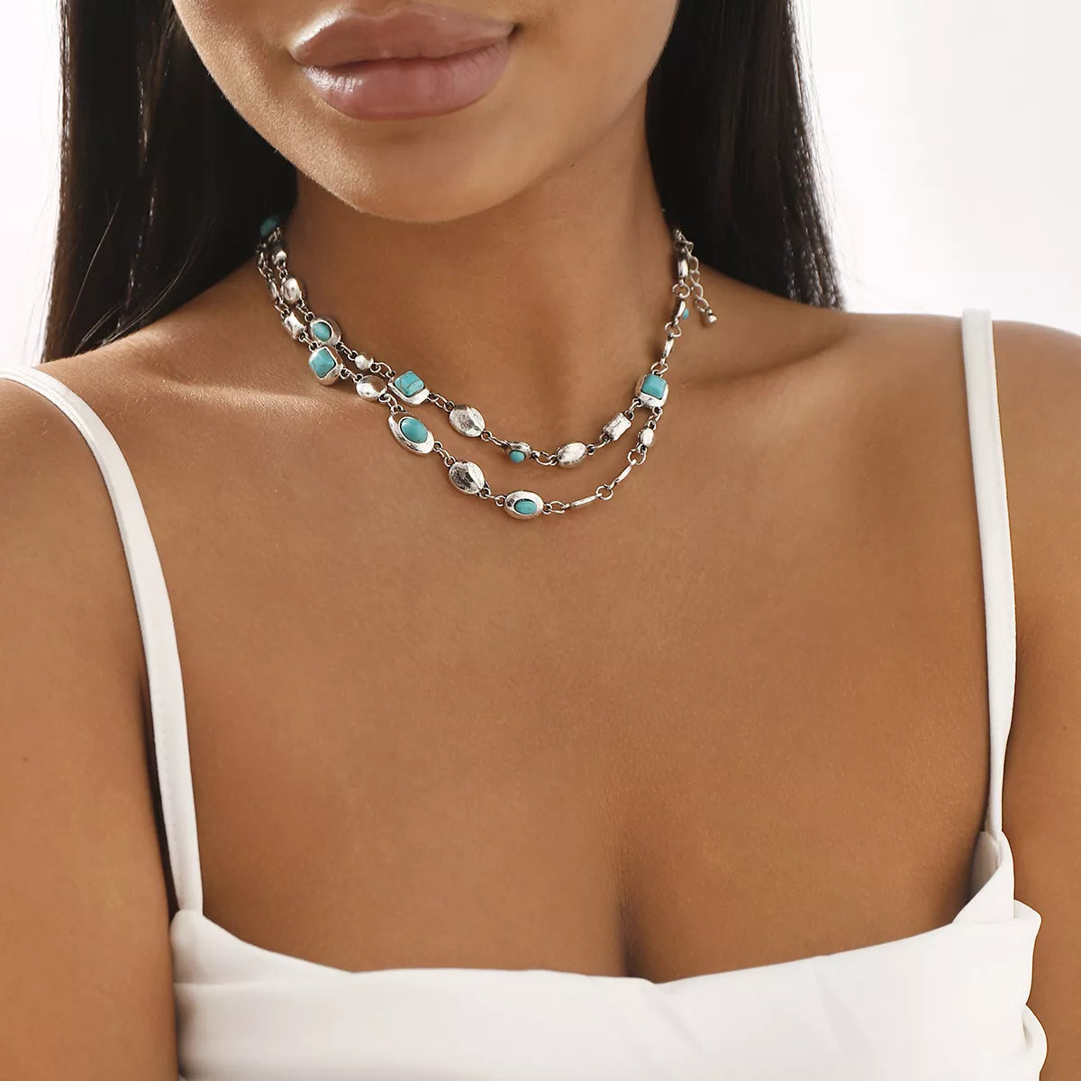 Vintage Multi-Gemstone Necklace - Style C One Size