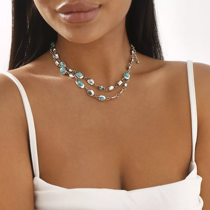 Vintage Multi-Gemstone Necklace - Style C One Size