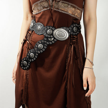 Oval PU Belt - Black One Size