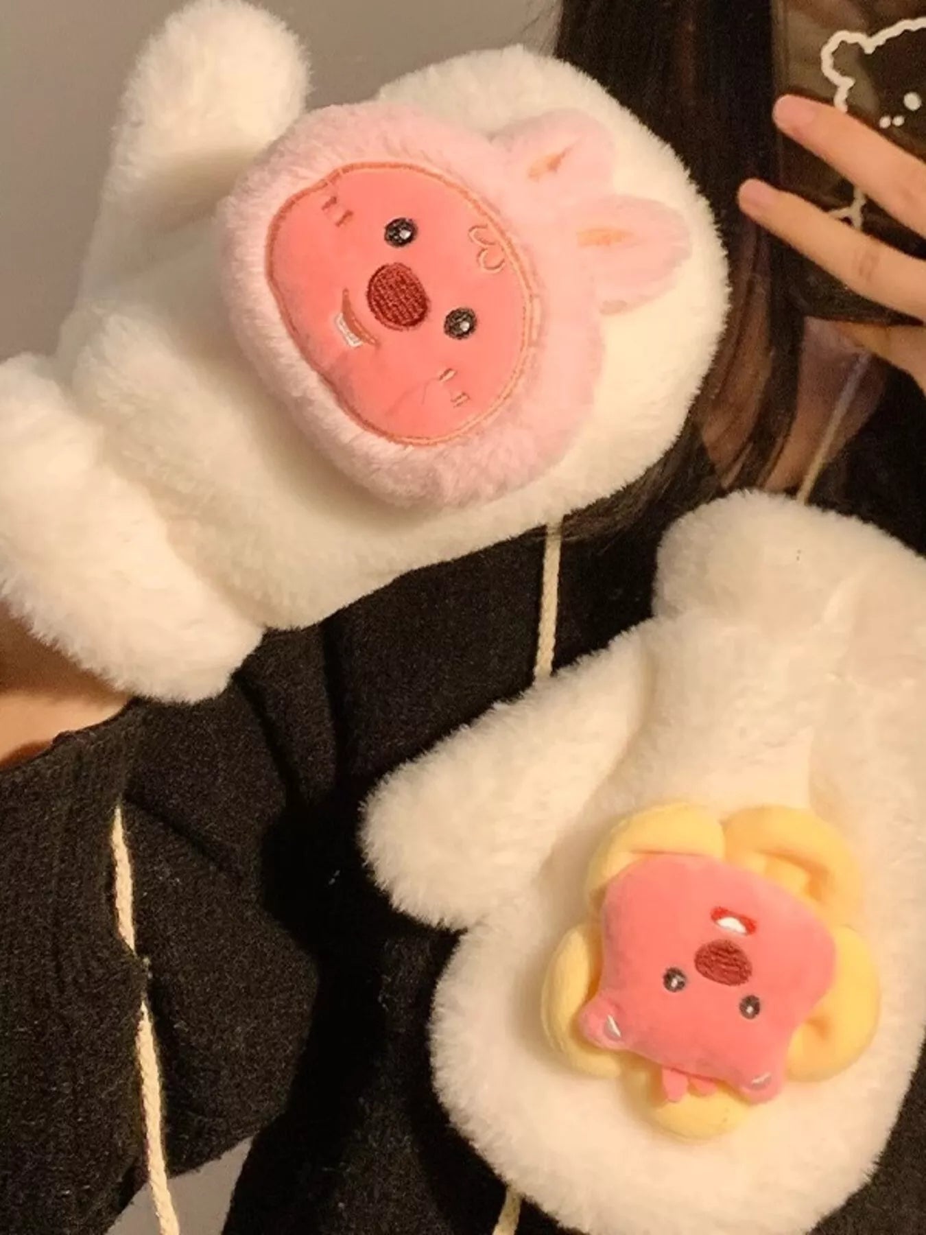Cartoon Plush Warm Gloves -