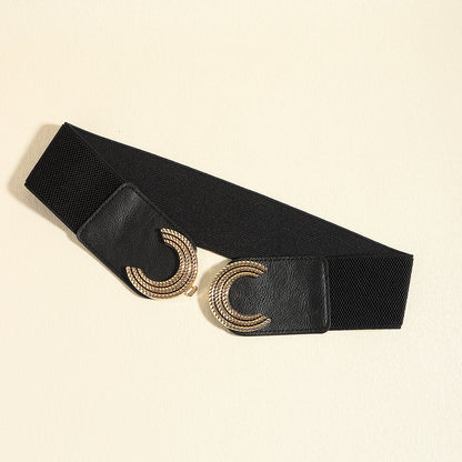 Double C Buckle Elastic Belt -