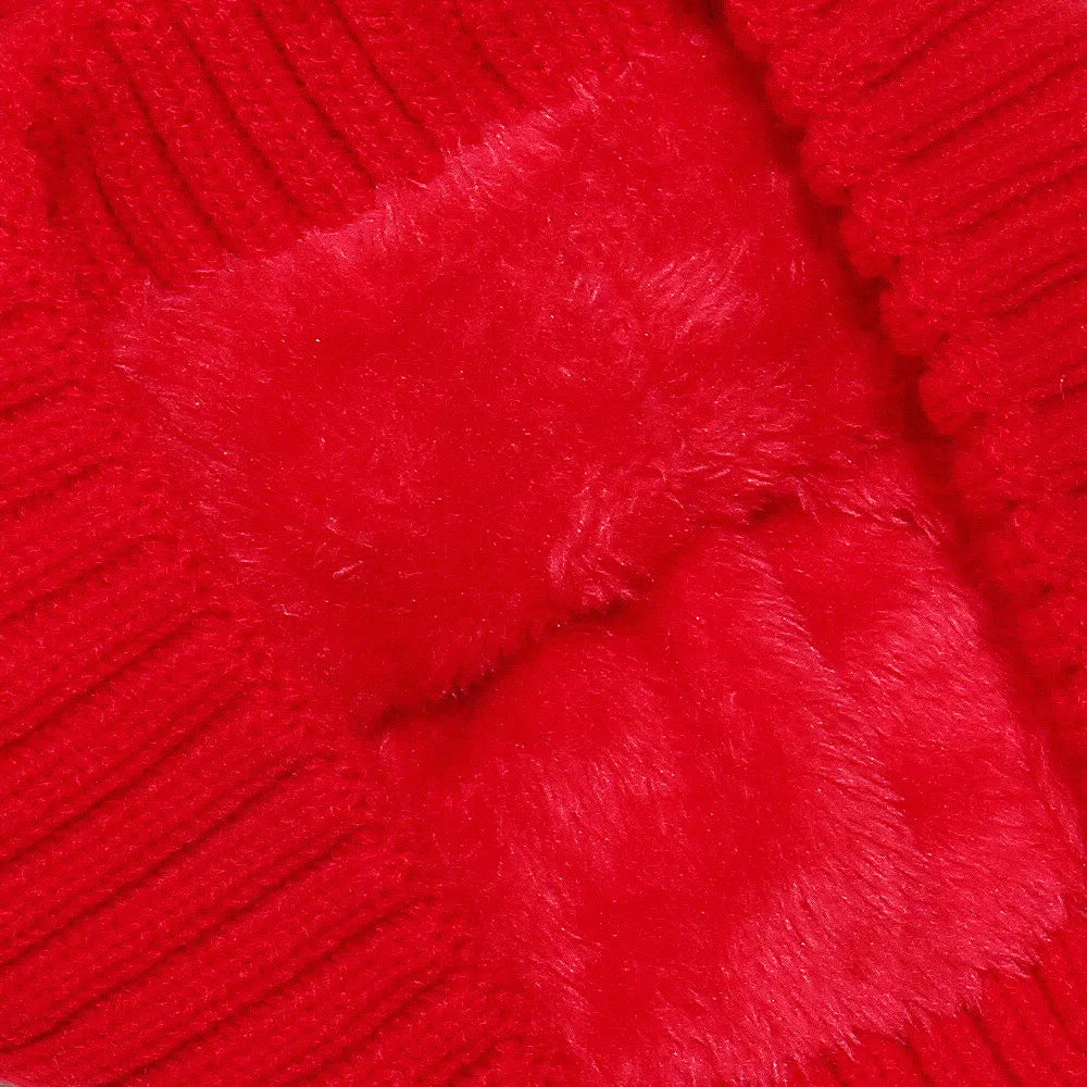 Cable Knit Winter Hat with Pompom -