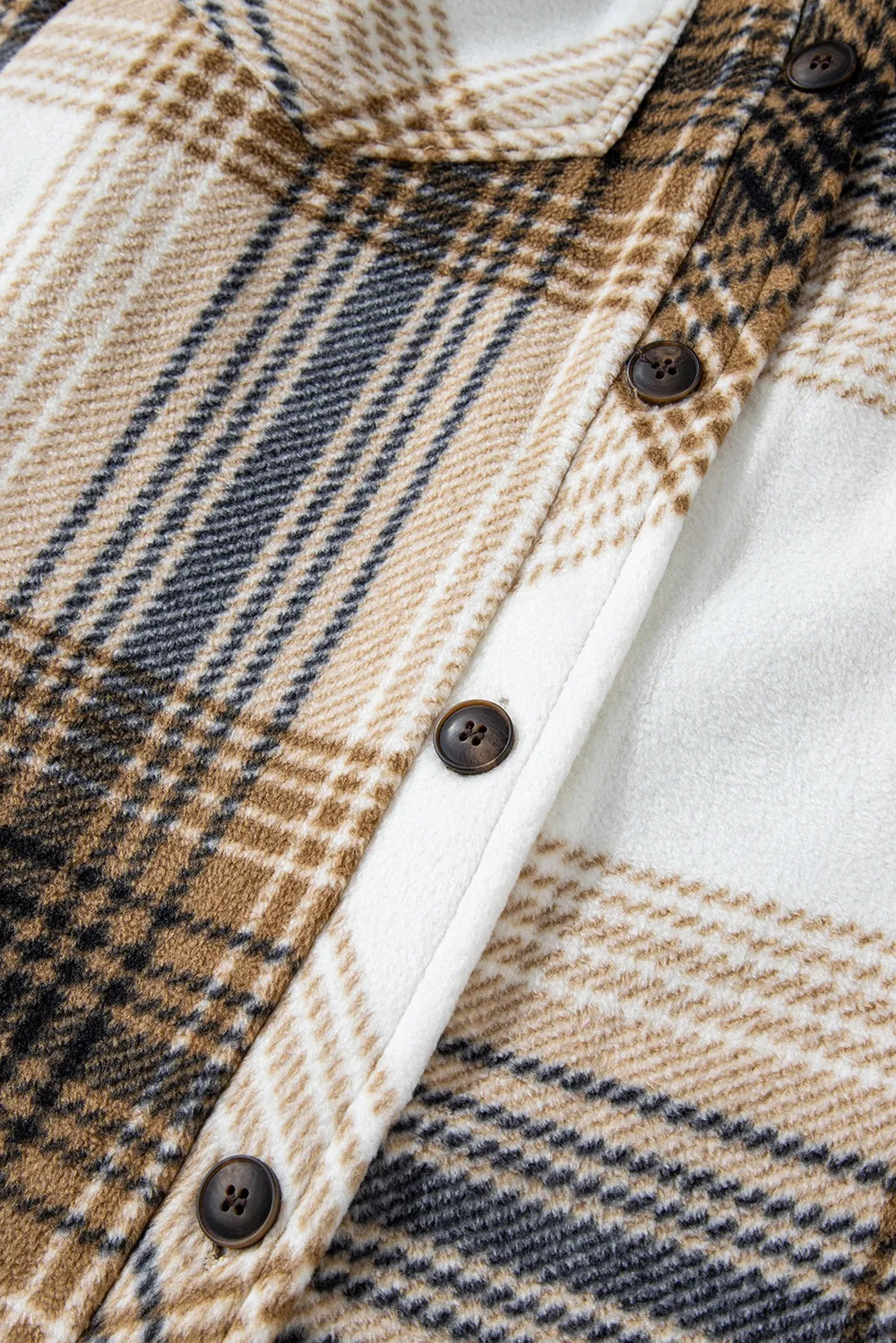 Plaid Button Up Long Sleeve Shacket -