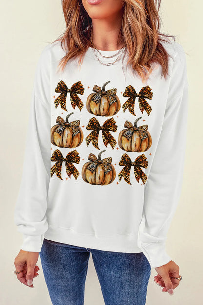 Pumpkin & Bow Graphic Sweatshirt -