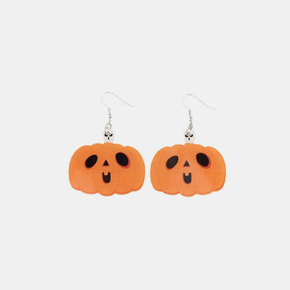 Acrylic Alloy Pumpkin Shape Earrings - Tangerine One Size