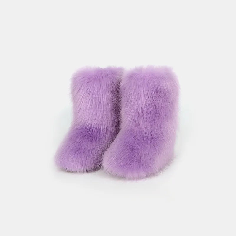 Thermal Fuzzy Platform Boots - Lavender