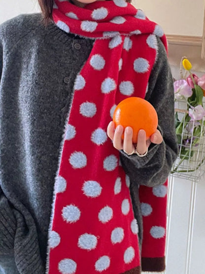 Fuzzy Polka Dot Scarf -