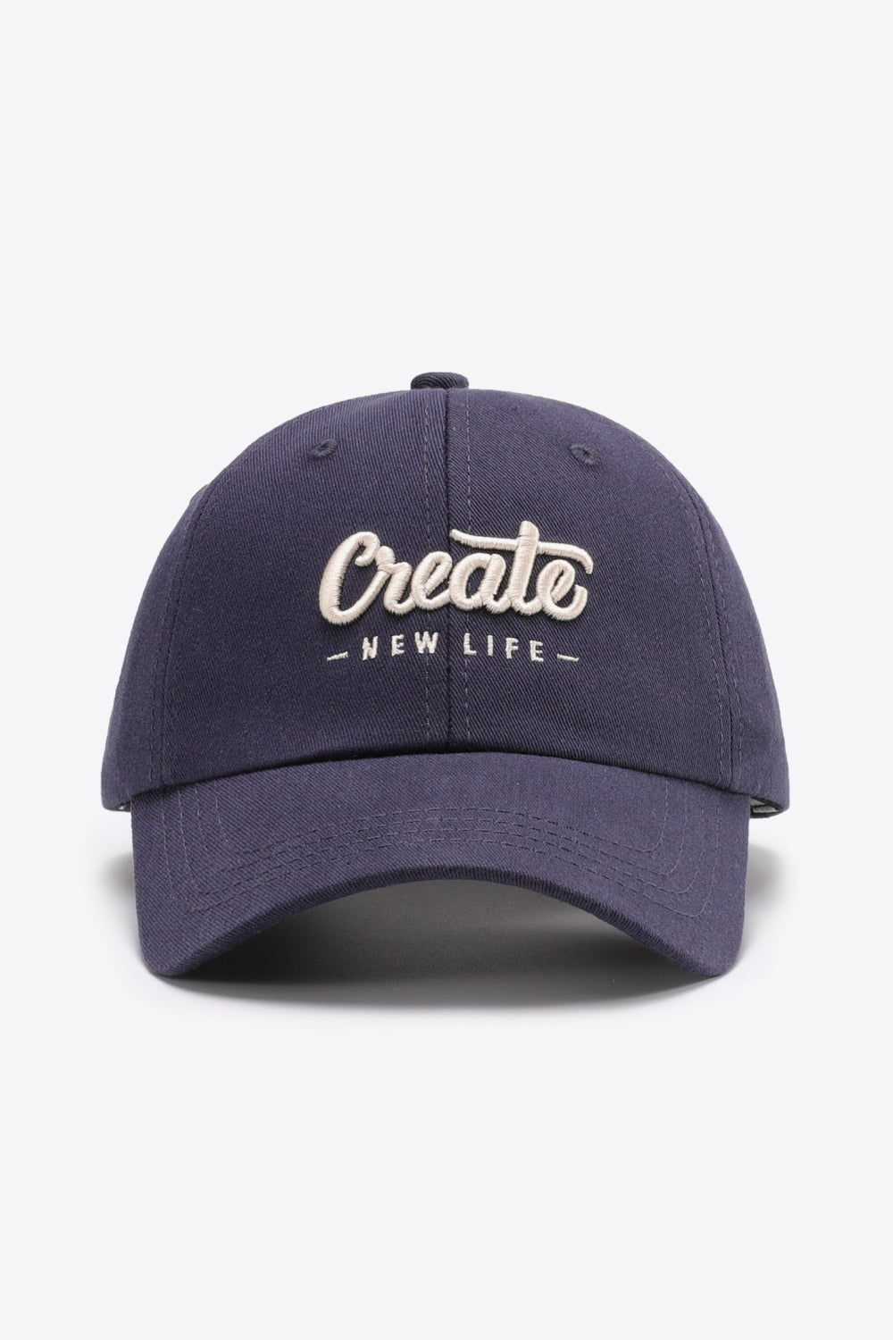 CREATE NEW LIFE Adjustable Cotton Baseball Cap - Navy One Size