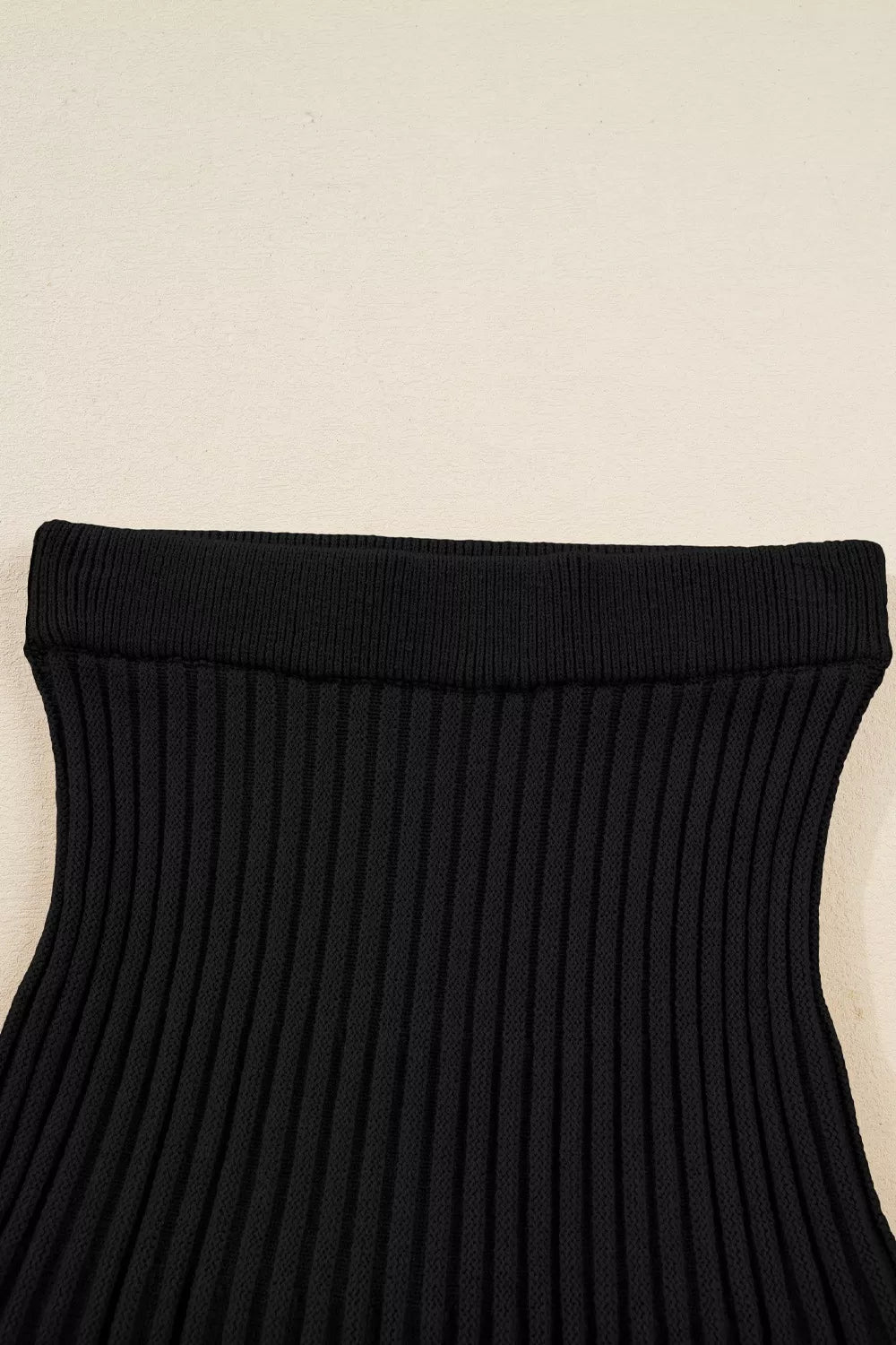 Round Neck Top and Skirt Sweater Set -