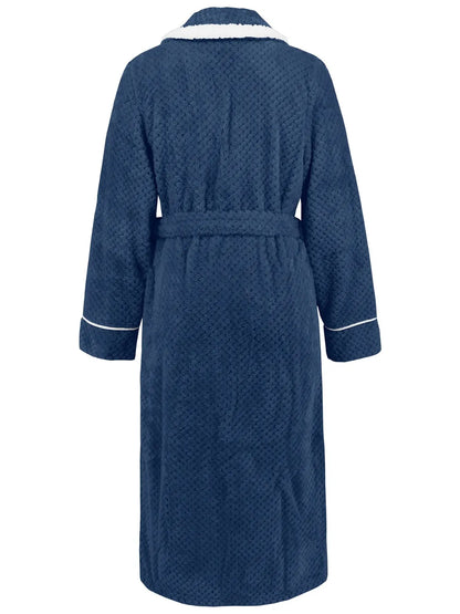 Contrast Trim Tie Waist Lounge Nightgown -
