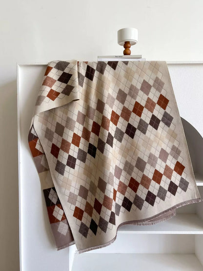 Diamond Pattern Warm Scarf -
