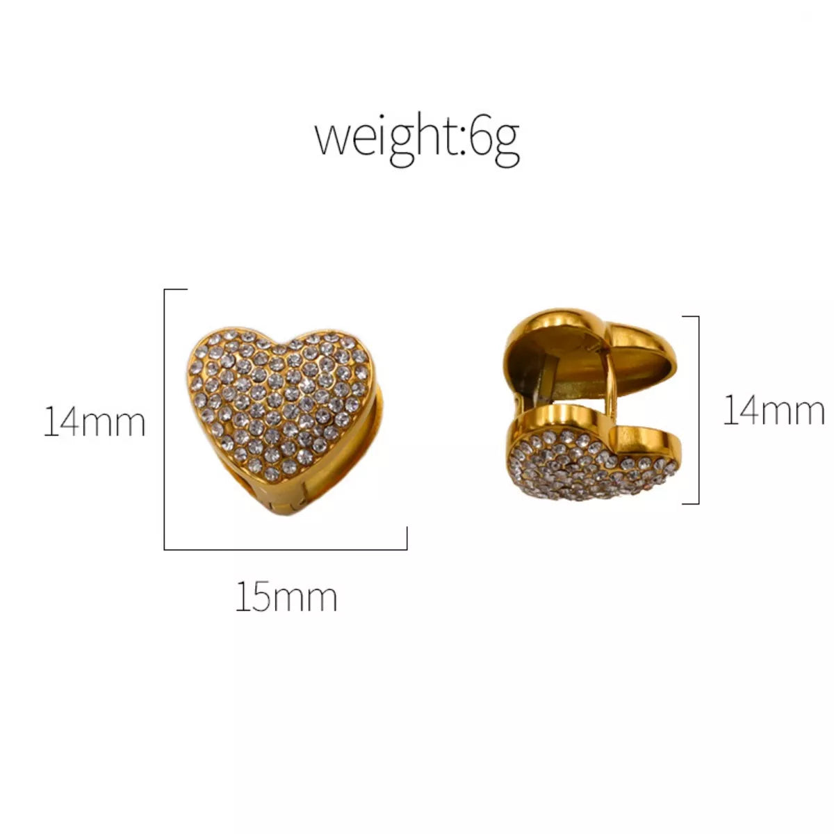 Heart-Shaped Stud Earrings -