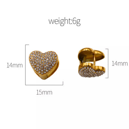 Heart-Shaped Stud Earrings -