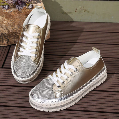 Round Toe Platform Sneakers -